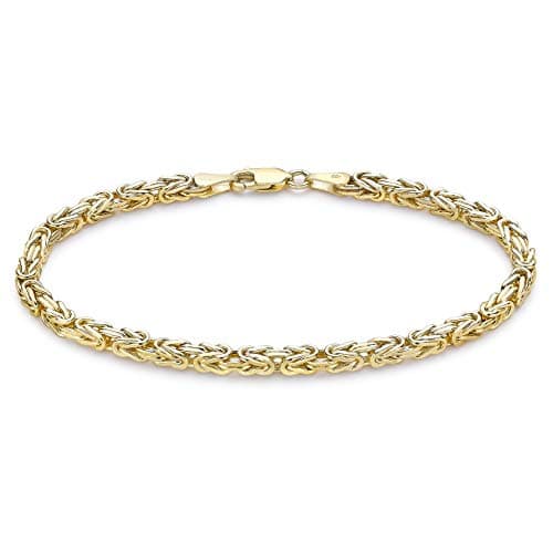 Image of CARISSIMA Women's 9ct Yellow Gold Square Byzantine Chain Bracelet - 19cm/7.5'