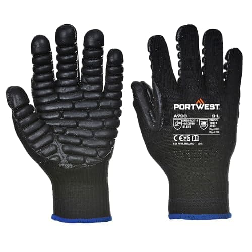 Image of Portwest A790 Work Gloves Specialist Anti Vibration Glove Black, XX-Large