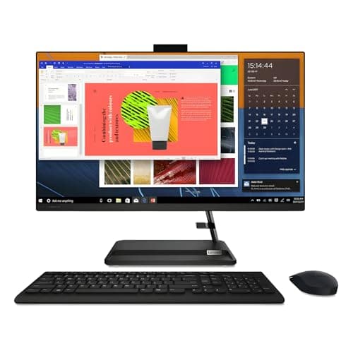Image of Lenovo IdeaCentre AIO 3 27ALC6 Desktop PC (AMD Ryzen 7 7730U Octa-Core CPU | 27" (68.6 cm) 1920 x 1080p Screen | 16GB DDR4-3200MHz RAM | 1TB M.2 PCIe NVMe SSD | Windows 11 Home) - Black