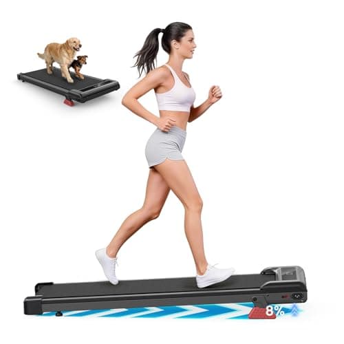 Image of bigzzia Walking Pad Treadmill with Incline, 8km/h Under Desk Treadmills for Home, 2.5HP Electric Slim Walking Machine with Remote, Compact & Portable for Small Spaces, 130kg Capacity