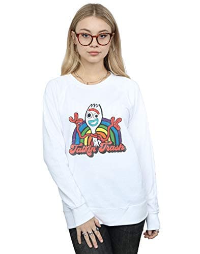 Image of Disney Women's Toy Story 4 Forky Talkin' Trash Sweatshirt White X-Large
