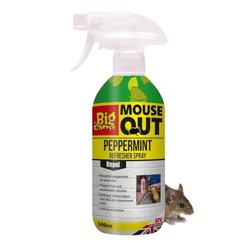 Image of The Big Cheese Anti Mouse Refresher Spray - 500 ml Mouse Biting and Chewing Deterrent/Repellent Mint Scented Non-Toxic Ready-To-Use