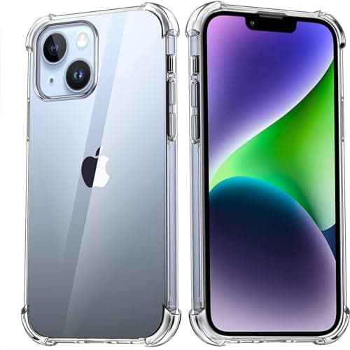Image of Melomon Clear Case for iPhone 14 Plus, Anti-Scratch, TPU Frame and Hard PC Back Plate, Transparent Shockproof Bumper Cover With 4 Protective Air Bags Fit for iPhone 14 Plus (6.7-Inch)