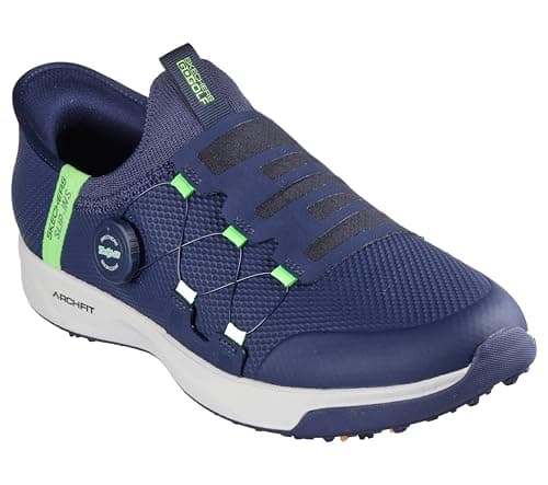 Image of Skechers Men's Hands-Free GO Golf Elite Vortex Slip INS Sneaker, Navy Synthetic/Textile, 12 UK