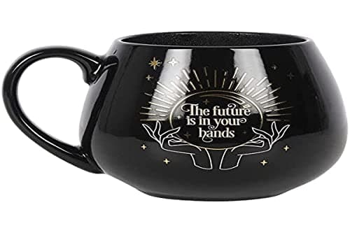 Image of Enchanting Black Fortune Teller Colour Changing Mug - 9.5cm x 8cm (1 Pc.) - Captivating Design, Holds Approximately 500ml - Perfect Gift
