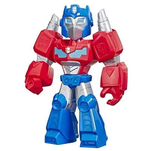 Image of Transformers Playskool Heroes Mega Mighties Rescue Bots Academy Optimus Prime Figure 10" Figure, Collectible Toys for Kids Ages 3 & Up