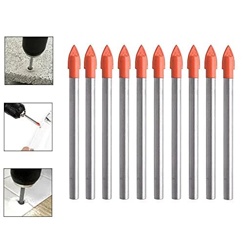 Image of BDHI 10pcs 8mm Glass Drill Bit Spear Drill Bit Set for Glass Tiles Ceramics Mirrors Porcelain and Marble(D04-10)