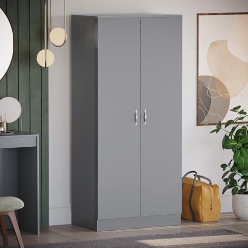 Image of Vida Designs Riano 2 Door Wardrobe, Grey (2)
