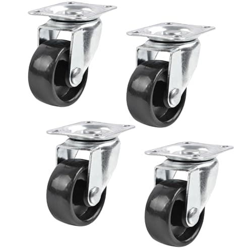 Image of Keypak Swivel Castor Wheels - 40mm Diameter - Plate Fixing - 4 Pack - Lightweight & Smooth on Carpet - Ideal for Furniture & Storage