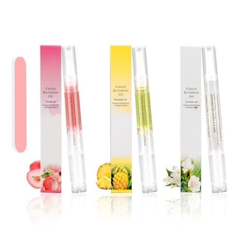 Image of Cuticle Oil Pen,3PCS Nutrition Oil Pen with Nail File,Cuticle Oil for Nails with Natural Ingredients,Nail Oil Cuticle for Repairing Cracked and Dry Nail(Pineapple & Peach & Jasmine Flavor)