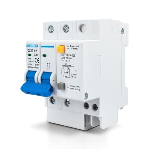 Image of Innfeeltech 1 Pcs 16 Amp Current 230V Miniature Circuit Breakers MCB Double Pole for DIN Rail Mounting with Leakage Protection