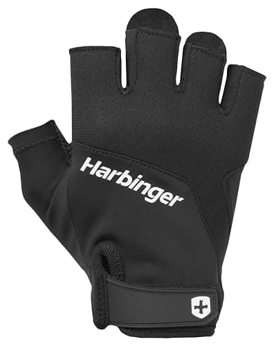 Image of Harbinger Training Grip 2.0 Weightlifting Gloves-Durable, Breathable and Comfortable,Padded Leather Palm Protects Against Callouses,Ideal for Difficult Fitness Routines,Medium,Black