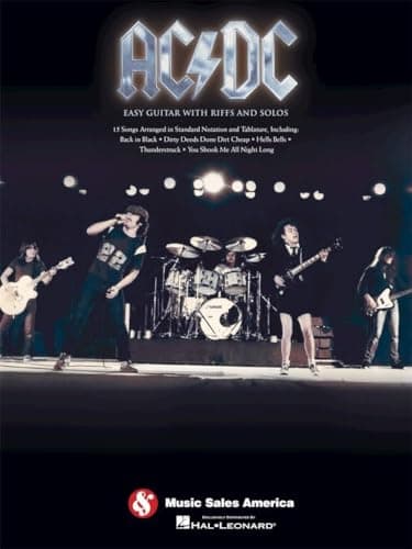 Image of AC/DC Easy Guitar with Riffs and Solos | Guitar Sheet Music for Beginners | Easy Rock Songbook with Notes and Tab for Students Learning Rhythm Technique Lead Playing and Classic Rock Style