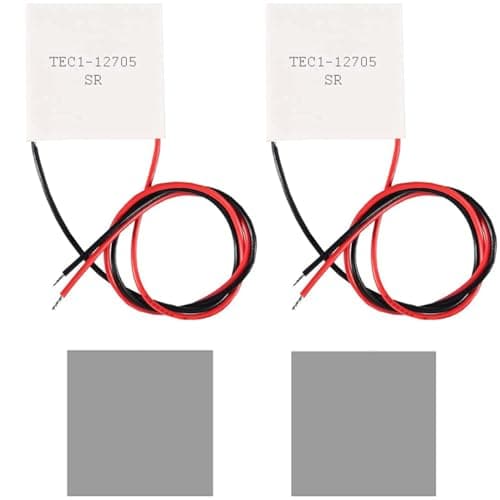 Image of Youmile 2 pcs TEC1-12705 Thermoelectric Peltier Cooler 12V 5A 45W Heatsink Thermoelectric Cooling Plate Module 40x40mm with Silicone heat sink