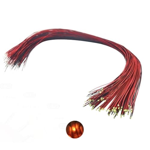 Image of Vrabocry 20pcs 0805 Orange SMD Micro 20mA LED Diodes Brazed Mini LED Light Diode with 30cm Long Microphone Flash Lines for DIY Model Making Decoration