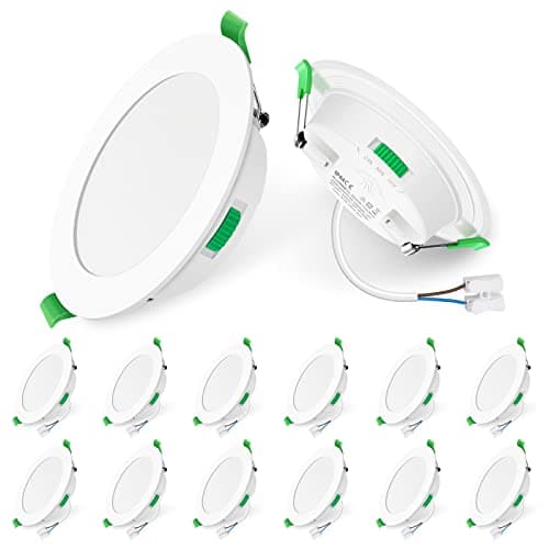 Image of LED Downlights Ultra Slim 5W LED Recessed Ceiling Lights Dimmable, Warm White 3000K Neutral White 4000K Cool White 6500K Adjustable, IP44 Round Spotlights for Bathroom Kitchen Living Room, 12 Pack