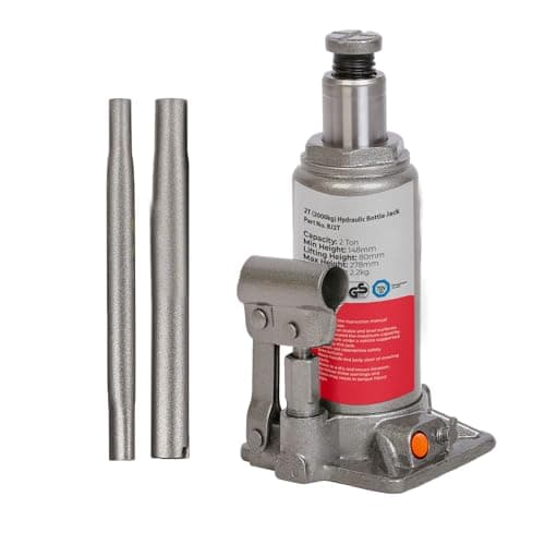 Image of Simply Auto 2T Hydraulic Bottle Jack BJ2T (2 Tonne, 2000kg), Silver