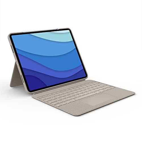 Image of Logitech Combo Touch iPad Pro 12.9-inch (5th, 6th gen - 2021, 2022)Keyboard Case - Detachable Backlit Keyboard with Kickstand,Click-Anywhere Trackpad,Smart Connector, QWERTY UK English Layout - Sand
