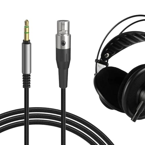 Image of GEEKRIA Audio Cable Compatible with AKG Q701, K702, K712, K271S, K271 MKII, K240 S/Studio, K245, K241, K175, K171 headphone 3.5mm Braided Nylon Replacement Stereo Cord (6ft / 1.7m)