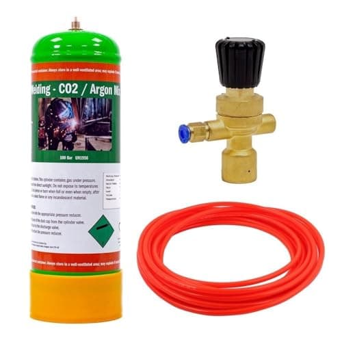 Image of Argon CO2 Disposable Gas KIT Bottle MIG TIG Welding w/Regulator Hose 2.2L (Argon 88% / CO2 12%)