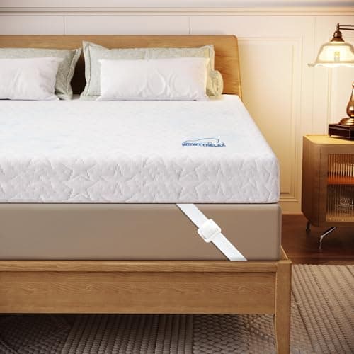 Image of wowttrelax Memory Foam Mattress Topper Kingsize Bed, 4 Inch Thick Orthopedic Cooling King size Mattress Toppers for Back Pain Relief, Washable Cover with Elastic Straps, 150X200
