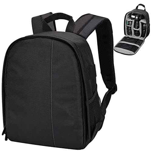Image of Lizbin Camera Backpack Professional Camera Bag for DSLR/SLR Mirrorless Camera, Photography Backpack Case for Women Men Photographers, Camera Case Compatible with Canon Nikon Sony Digital Lens (Grey)