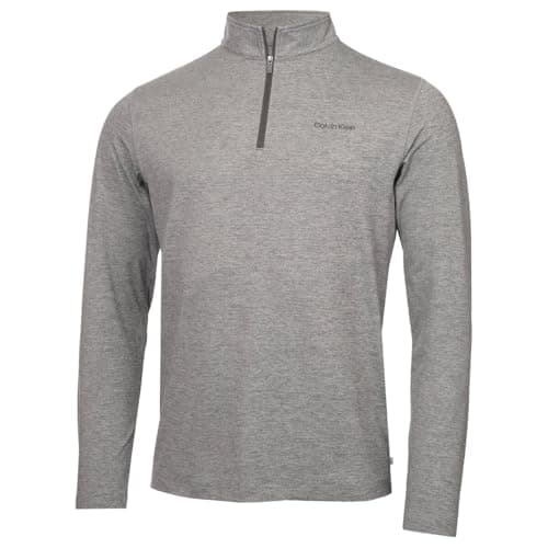 Image of Calvin Klein Mens Newport Half Zip Sweater - Silver Marl - L