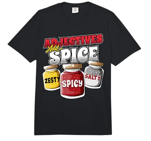 Image of Adjectives Add Spice English Teacher Pun Grammar Humor Comfort Colors Adult Heavyweight T-Shirt