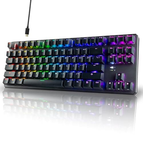 Image of TECWARE Phantom+ 87-Key US Layout RGB Mechanical Keyboard (Black) Wraith Red Switch (Prelubed, 45g Linear) Wired, Per key Colour & Lighting control