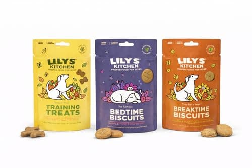 Image of Lilys Kitchen Dog Treats Bundle (3x80g) Made with Natural Ingredients Variants Suited for Bedtime -Breaktime Biscuits & Training Treats