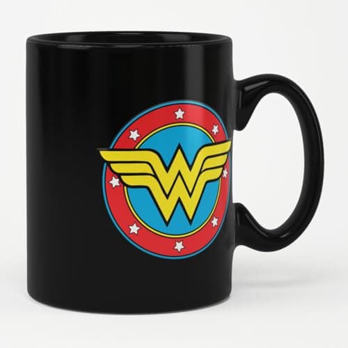 Image of Wonder Woman Officially Licensed Shield Coffee Mug (Black)