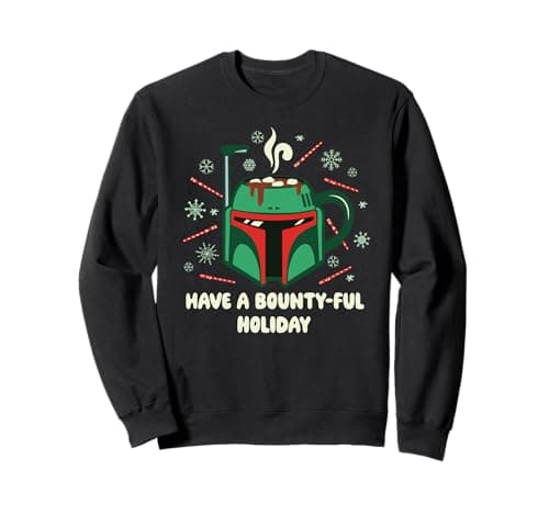 Image of Star Wars Christmas "A Bounty-ful Holiday" Boba Fett Mug Sweatshirt