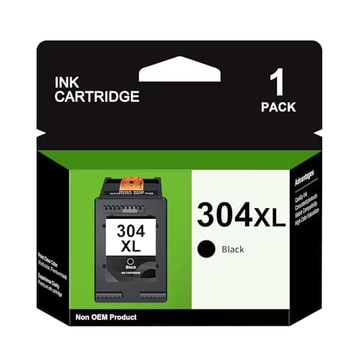 Image of 304XL Black Ink Cartridge Replacement for HP 304 304XL Black Ink Cartridge Printer Ink 304 XL for DeskJet 3760 3762 2600 2630 3700 3720 3750, Envy 5030 5032 5000 5010 5020