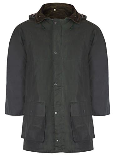 Image of Country Leisure Wear British Quilted Wax Rain Jacket (S,Olive)