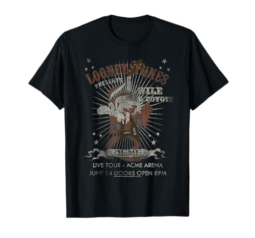 Image of Looney Tunes Wile E Coyote Guitar Dark T-Shirt