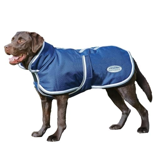 Image of WeatherBeeta ComFiTec Parka 1200D Deluxe Dog Coat, Navy/Grey/White, 16"