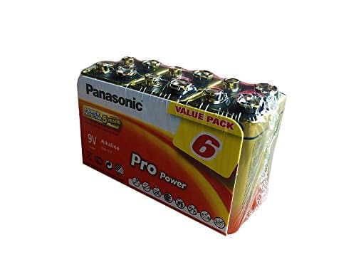 Image of Panasonic 6LR61PPG/6BB Pro Power Alkaline Battery, 9 V - 6LR61, Pack of 6, Gold