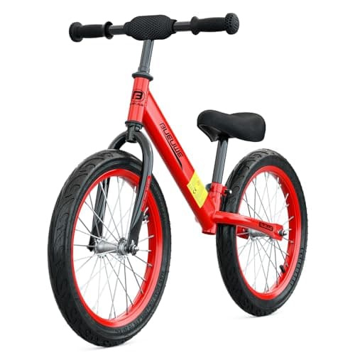 Image of Bueuwe 16 inch Balance Bike for 4 5 6 7 8 Year old Boys Girls, Kids No Pedal Bikes with Adjustable Seat, Toddler Walking Training Bicycle, Children's Toys Gifts, Red