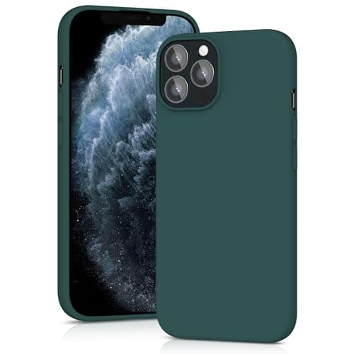 Image of YATWIN Silicone Case for iPhone 11 Pro Max, Soft-Touch, Shockproof, DustProof, Antiskid Full Body Armour Phone Cover for Apple iPhone 11 Pro Max - Dark Green