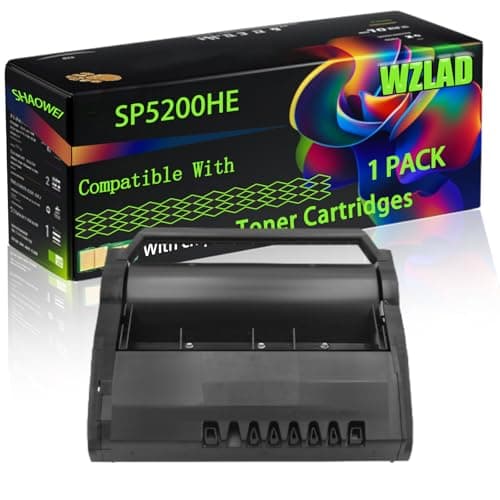 Image of WZLAD SP5200HE Compatible for Ricoh Toner Cartridges with Chip Aficio SP 5200 shw SP 5200 sr SP 5210 dn SP 5210 dnht SP 5210 Printers (1 Pack Black)
