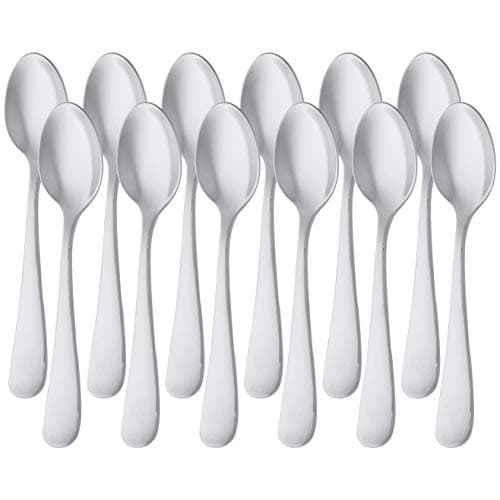 Image of Amazon Basics Stainless Steel Coffee Spoon with Round Edge, 13.3 cm, Pack of 12, Silver