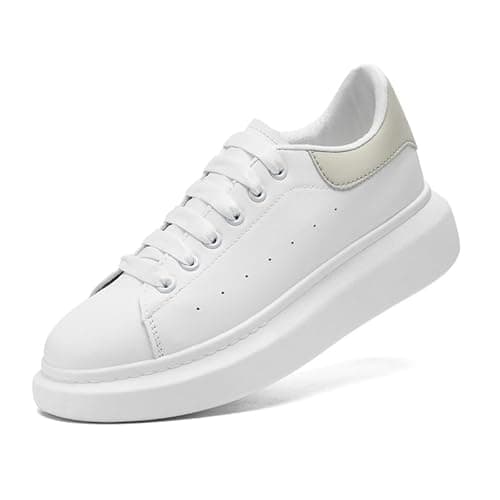 Image of Women’s Men’s Trainers Fashion Platform Low Top Tennis Sneakers Lace Up Casual Walking Running Shoes for Women Men Grey
