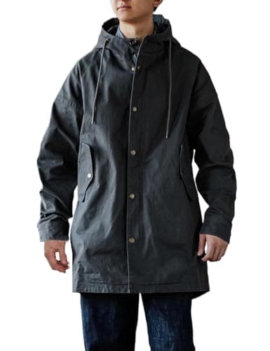 Image of Dcincell Men's Hooded Parka M51 Military Field Jacket Fashion Fishtail Outwear Coat Windbreaker, Grey, XL