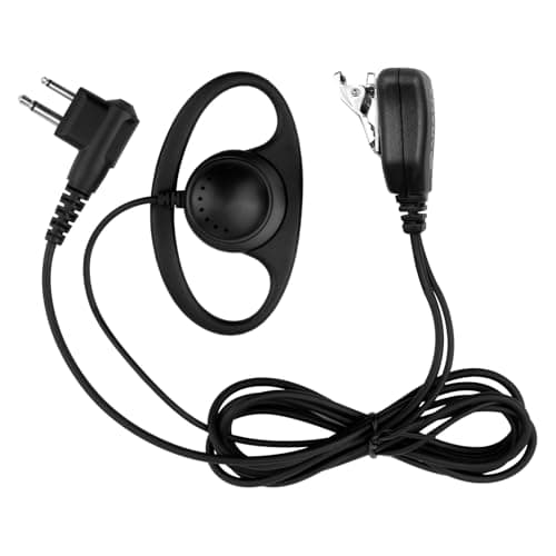 Image of Teuena 2-Pin Radio Earpiece for Motorola CP040 DP1400 GP300 GP88 GP68 CT150 Two Way Radio Walkie Talkie Headset D-Shape Security Earpiece with Inline PTT Mic for Bodyguard, Police