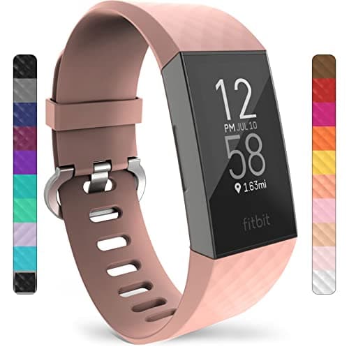 Image of YouSave Activity Tracker Silicone Sports Strap - Rose Gold (Small)