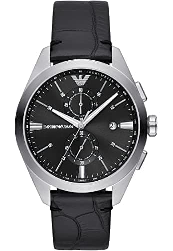 Image of Emporio Armani Watch for Men Quartz/Chrono movement 43mm case size with a Leather strap AR11542