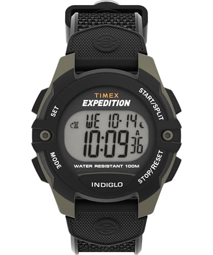 Image of Timex Men's Expedition 41 mm Watch - Black Resin Two- Piece Digital Dial Green Case TW4B28500