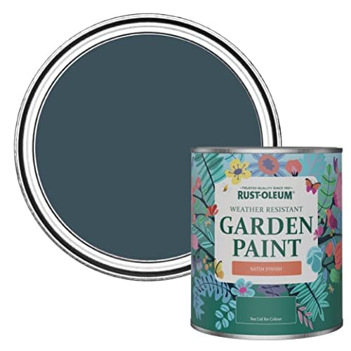 Image of Rust-Oleum Blue Mould-Resistant Garden Paint In Satin Finish - Evening Blue 750ml