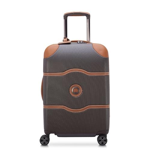 Image of DELSEY Paris Chatelet Air 2.0 Hardside Luggage with Spinner Wheels, Chocolate Brown, Checked-26 Inch Trunk, Chatelet Air 2.0 Hardside Luggage with Spinner Wheels