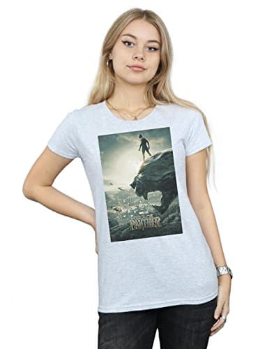 Image of Marvel Women's Black Panther Poster T-Shirt Sport Grey Small